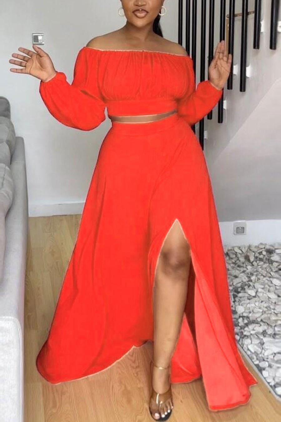 Sultry Sophistication Off-Shoulder Maxi Skirt Set