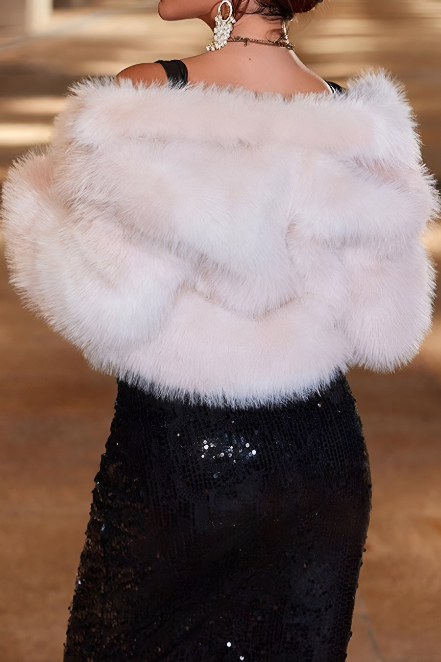 Cropped fur jacket