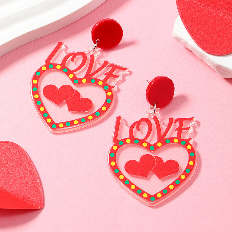 Valentines Heart Love Earrings