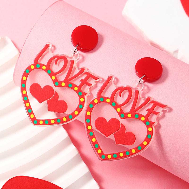 Valentines Heart Love Earrings