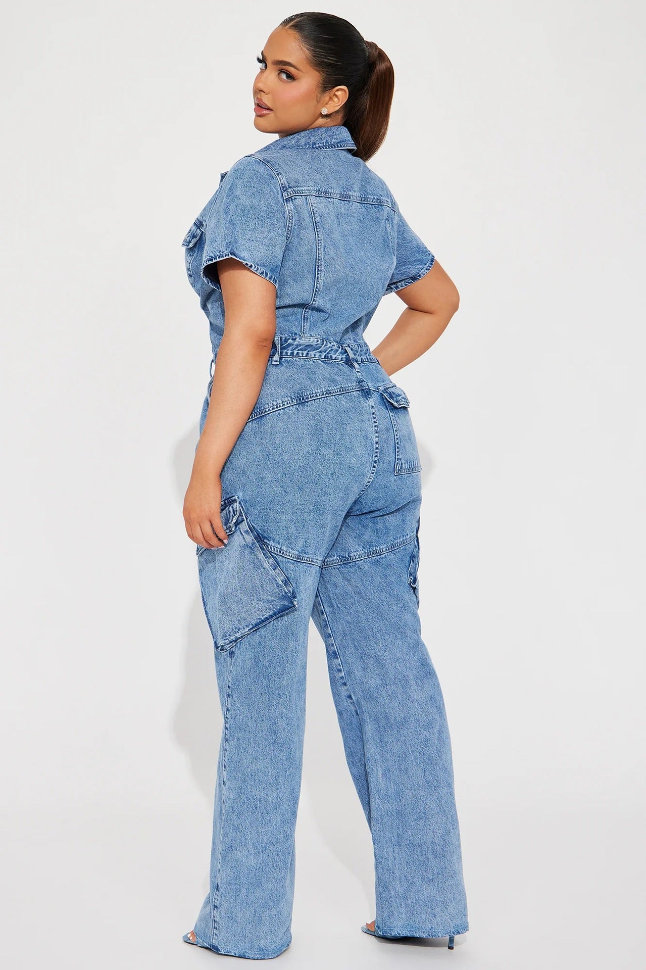 Sculpted Chic Denim Jumpsuit