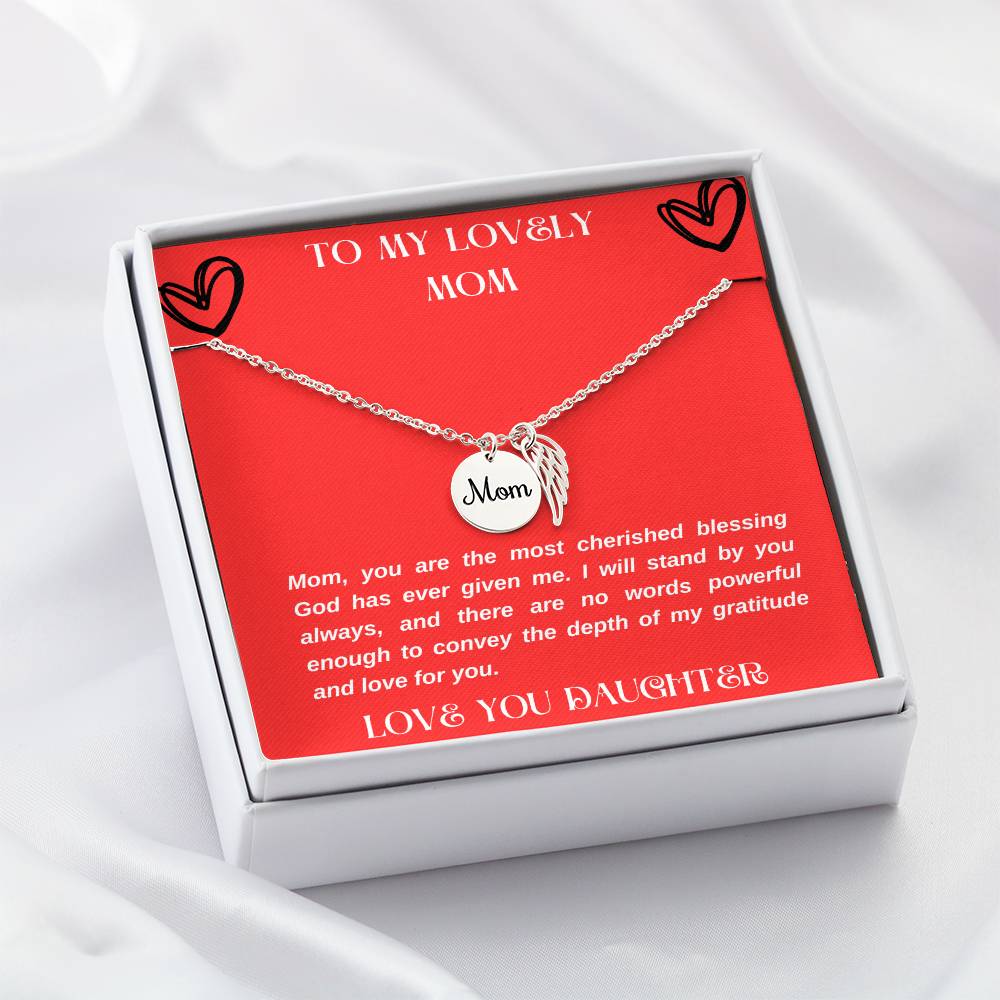 Mom heartfelt Memorial  Necklace