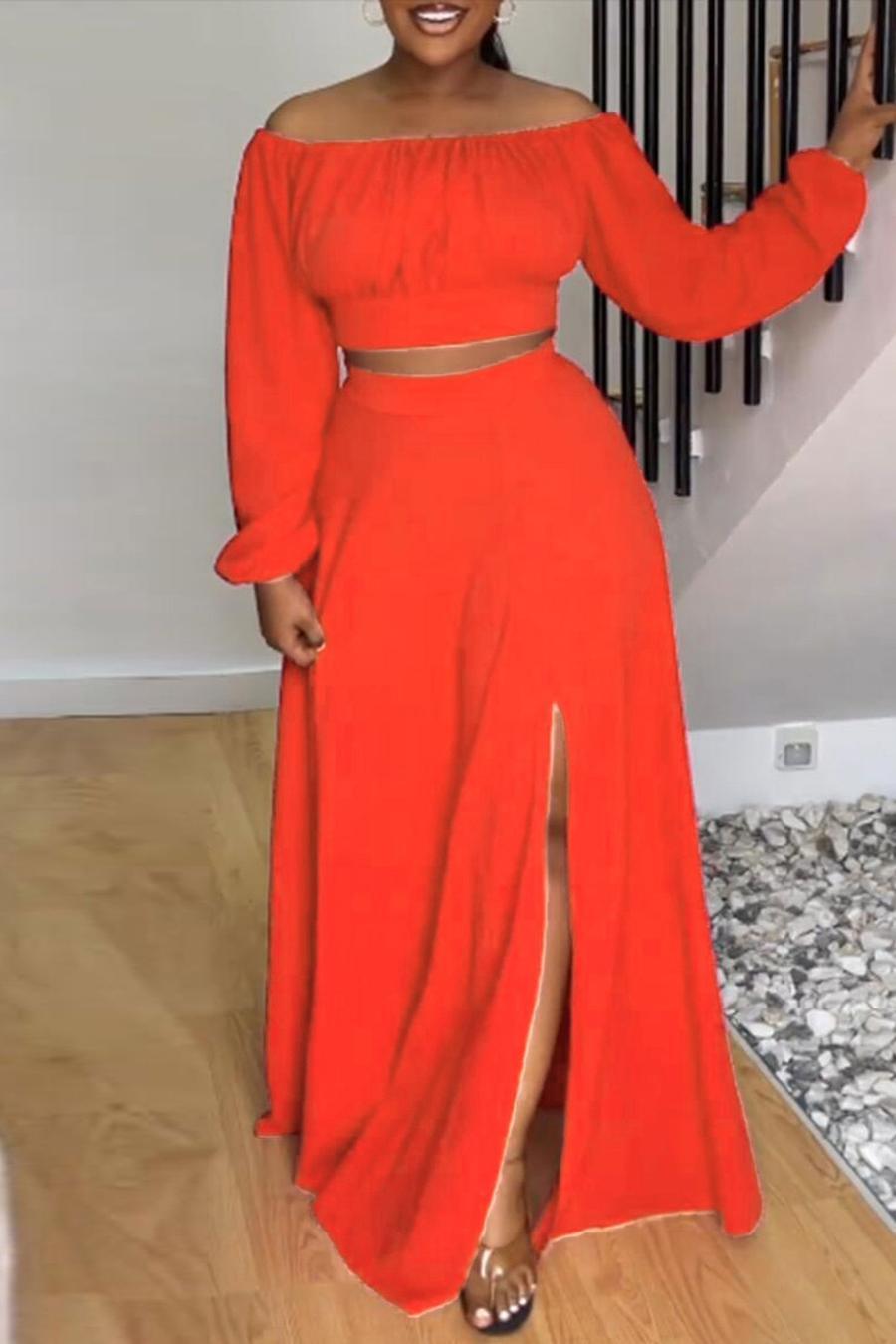 Sultry Sophistication Off-Shoulder Maxi Skirt Set